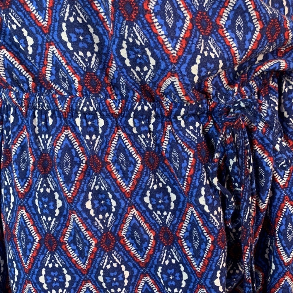 Aeropostale Blue Patterned Ruffled Sleeveless Romper - Picture 10 of 13